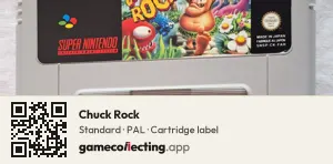 Chuck Rock Super Nintendo Entertainment System, PAL cartridge label