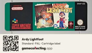 Ardy Lightfoot Super Nintendo Entertainment System, PAL cartridge label