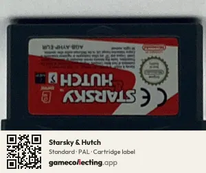 Starsky & Hutch Game Boy Advance, PAL cartridge label
