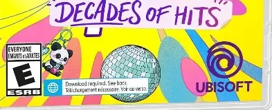 Just Dance: Decades of Hits, the ESRB box on its front