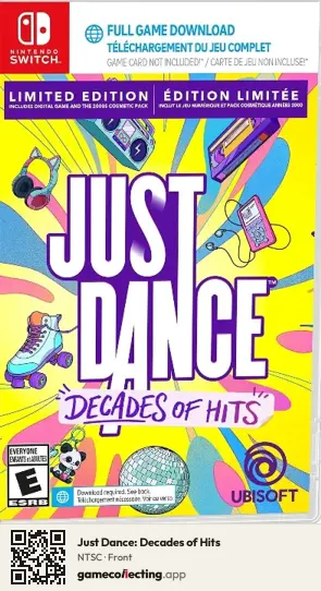 Just Dance: Decades of Hits Nintendo Switch, NTSC box front