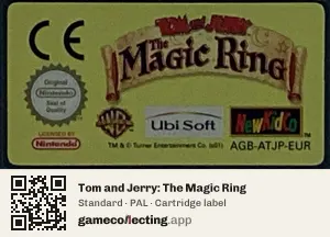 Tom and Jerry: The Magic Ring Game Boy Advance, PAL cartridge label