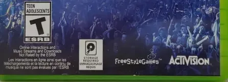 Guitar Hero Live, the ESRB box on its front
