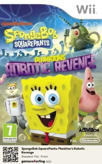 SpongeBob SquarePants: Plankton's Robotic Revenge Nintendo Wii, PAL box front