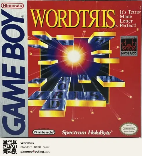 Wordtris Game Boy, NTSC box front