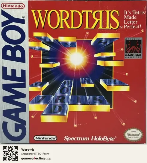 Wordtris Game Boy, NTSC box front