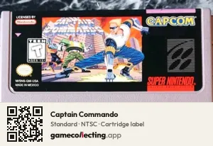 Captain Commando Super Nintendo Entertainment System, NTSC cartridge label