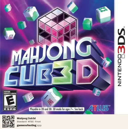 Mahjong Cub3d Nintendo 3DS, NTSC box front