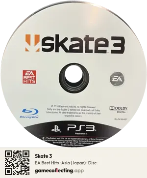 Skate 3 PlayStation 3, Asia disc