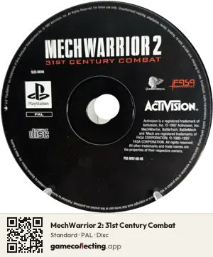 MechWarrior 2: 31st Century Combat PlayStation, PAL disc