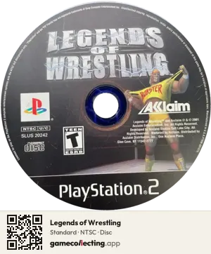 Legends of Wrestling PlayStation 2, NTSC disc