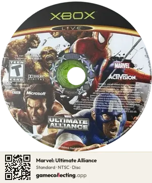 Marvel: Ultimate Alliance Xbox, NTSC disc