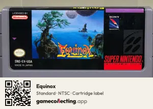 Equinox Super Nintendo Entertainment System, NTSC cartridge label