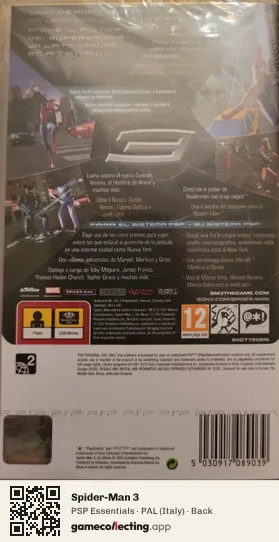 Spider-Man 3 PlayStation Portable, Italy box back