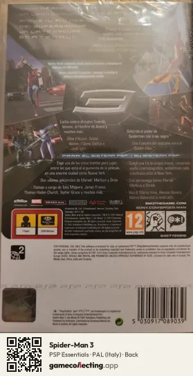 Spider-Man 3 PlayStation Portable, Italy box back