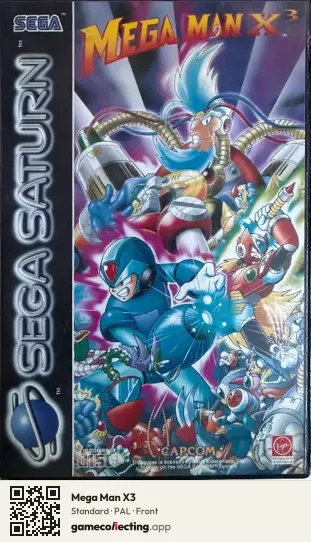 Mega Man X3 Sega Saturn, PAL box front