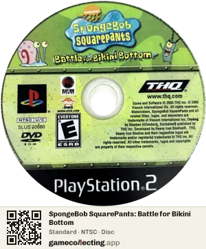 SpongeBob SquarePants: Battle for Bikini Bottom PlayStation 2, NTSC disc