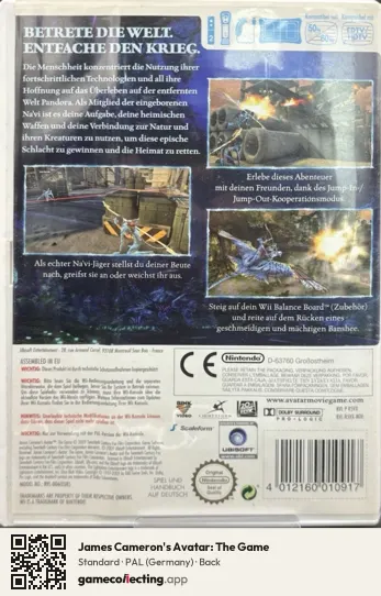 James Cameron's Avatar: The Game Nintendo Wii, Germany box back
