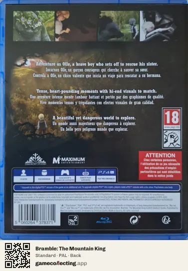 Bramble: The Mountain King PlayStation 4, PAL box back