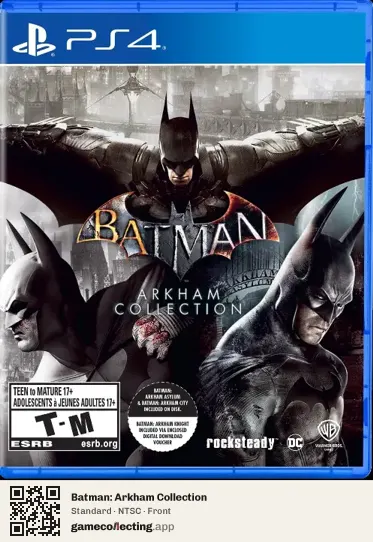 Batman: Arkham Collection PlayStation 4, NTSC box front