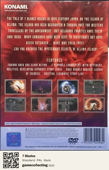 7 Blades PlayStation 2, PAL box back