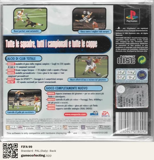 FIFA 99 PlayStation, Italy box back