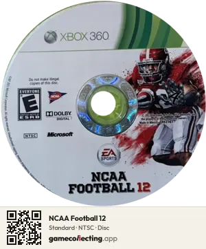 NCAA Football 12 Xbox 360, NTSC disc