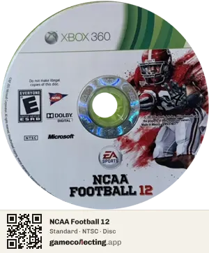 NCAA Football 12 Xbox 360, NTSC disc