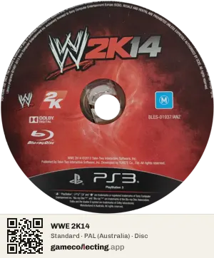 WWE 2K14 PlayStation 3, PAL disc
