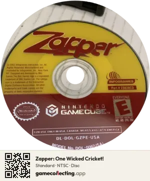 Zapper: One Wicked Cricket! Nintendo GameCube, NTSC disc