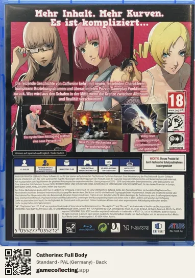 Catherine: Full Body PlayStation 4, Germany box back
