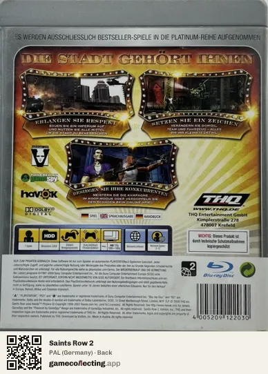 Saints Row 2 PlayStation 3, Germany box back
