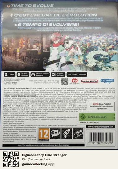 Digimon Story Time Stranger PlayStation 5, Germany box back
