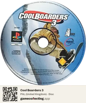 Cool Boarders 3 PlayStation, PAL disc