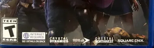 Marvel's Avengers, the ESRB box on its front