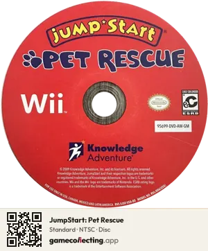 JumpStart: Pet Rescue Nintendo Wii, NTSC disc