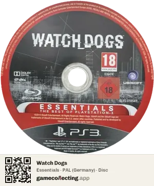 Watch Dogs PlayStation 3, PAL disc
