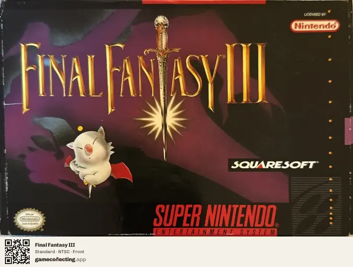 Final Fantasy III Super Nintendo Entertainment System, NTSC box front