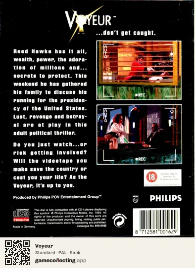 Voyeur Philips CD-i, PAL box back