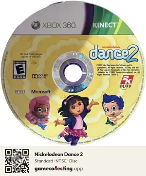 Nickelodeon Dance 2 Xbox 360, NTSC disc
