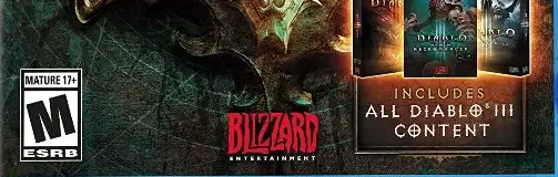 Diablo III: Eternal Collection, the ESRB box on its front