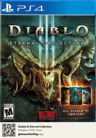 Diablo III: Eternal Collection PlayStation 4, NTSC box front