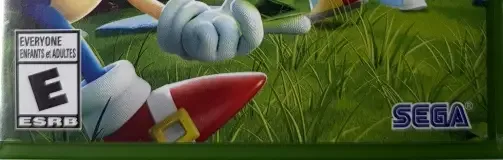 Sonic Superstars, the ESRB box on its front