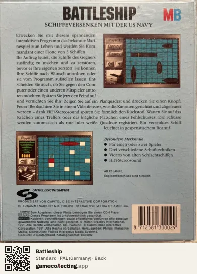 Battleship Philips CD-i, Germany box back