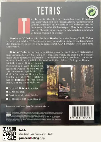 Tetris Philips CD-i, Germany box back