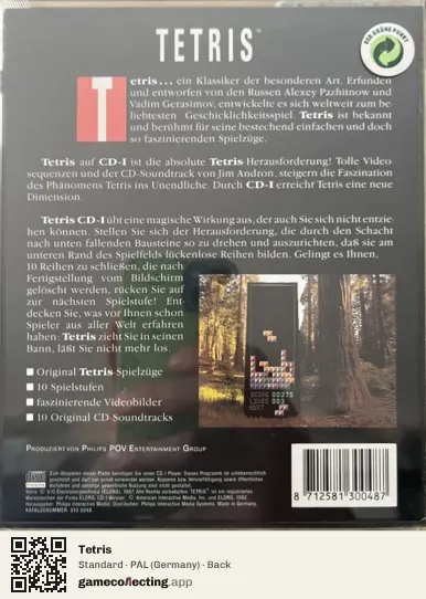Tetris Philips CD-i, Germany box back