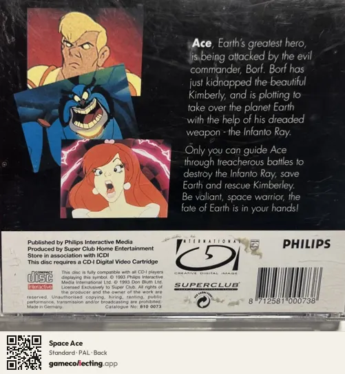 Space Ace Philips CD-i, PAL box back