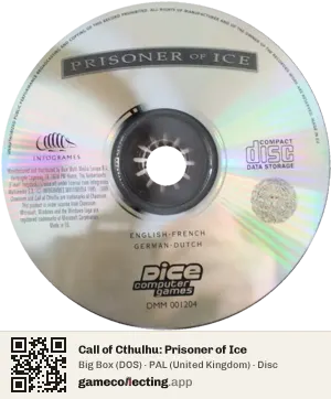 Call of Cthulhu: Prisoner of Ice Computer, PAL disc