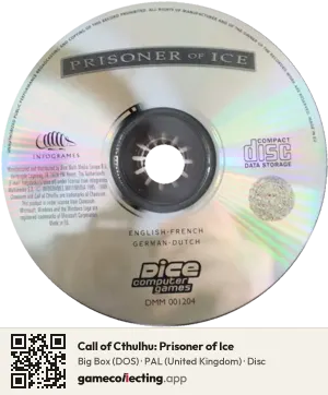 Call of Cthulhu: Prisoner of Ice Computer, PAL disc