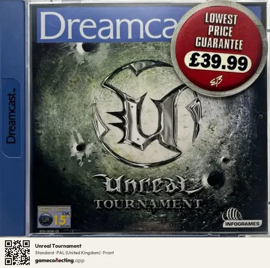 Unreal Tournament Sega Dreamcast, United Kingdom box front